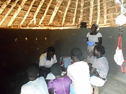 A clinic held in a native hut
